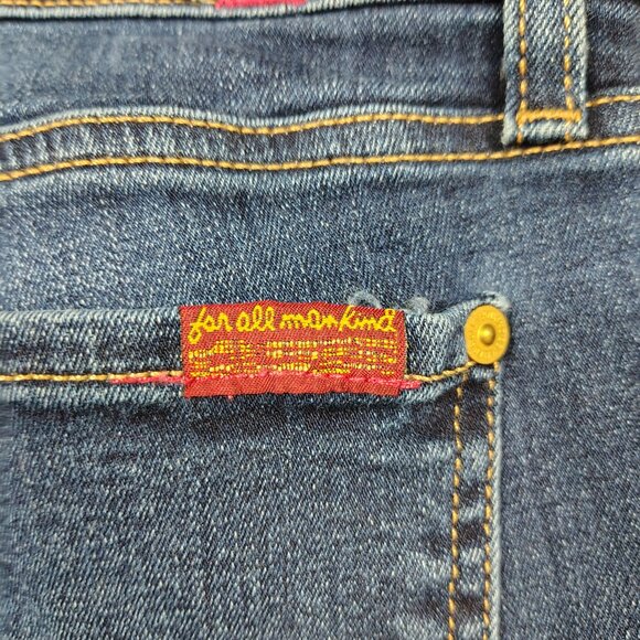 7 FOR ALL MANKIND Jeans Women's 32 Blue The Ankle Skinny Denim Stretch Denim - Picture 5 of 9
